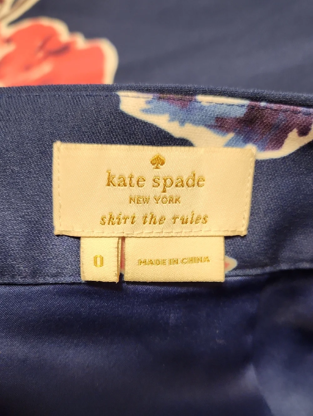 kate spade Navy Floral Pencil Skirt with Pink & Blue Blooms